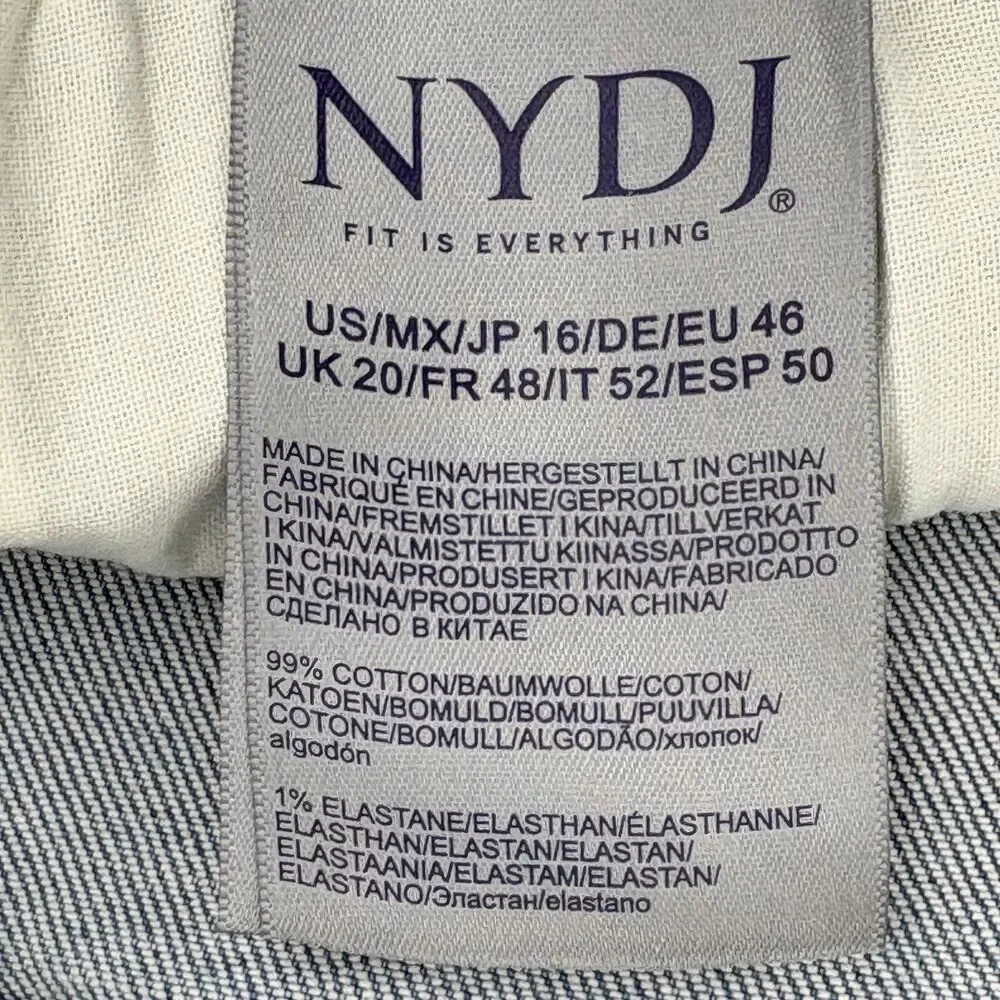 NYDJ Teresa Wide Leg Ankle Jeans Womens Size 16 Boho Summer Casual Travel Norm